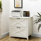 Vinsetto - Armoire de classement verticale avec barres suspendues pour format A4 pour bureau à domicile - blanc-Conception anti-basculement pour garantir qu’il ne tombe pas 