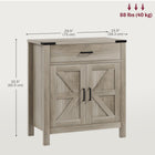 HOMCOM - Buffet 30,5 po L - gris-Une étagère ajustable offre des options de rangement personnalisées 