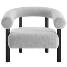Modway - Sable Tissu rembourré Fauteuil - Gris clair noir-Vaisseaux entièrement assemblés