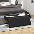 HOMCOM - Banc de rangement pour bout de lit - noir-Pieds solides en acier électroplaqué pour une grande stabilité et durabilité 
