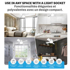 Bell+Howell - Lampe de ventilateur à douille de 15,7 po avec télécommande - Blanc-Compatible avec le culot moyen standard E28