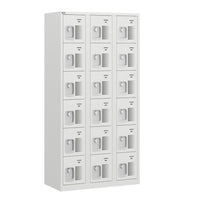 Ceha - Casier NH Series 6 niveaux, aérations avant, acier de qualité commerciale, expédition rapide, batterie de 3 - Poignée encastrée, gris clair-Aérations avant à trous pour la circulation de l'air