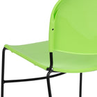Flash Furniture - Chaise ultra-compacte empilable verte de la série HERCULES avec une et cadre enduit de poudre noire-Poignée de portage pour un meilleur transport