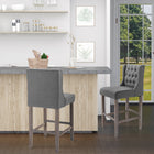 HOMCOM - Tabouret de bar sans accoudoirs à dossier capitonné, chaise haute - gris - paquet de 2-Un design simple et élégant est parfait pour la maison, le restaurant ou l'entreprise