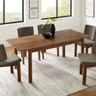 Modway - Alba Extensible Table à manger, Noyer-Pieds en bois arrondis