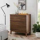 Modway - Render Grande boîte à 3 tiroirs Table de chevet, Noyer-Stratifié à grain de bois