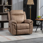 HOMCOM - Fauteuil inclinable manuel avec massage par vibration et poches latérales - brun-Matière en microfibre douce, respirante et résistante à l’usure quotidienne 