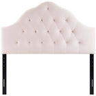 Modway - Sovereign Touffe de diamant Performance Velvet Tête de lit complète, Rose-Tissu résistant aux taches