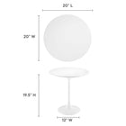 Modway - Lippa Rond de 20 po Bois Table d’appoint - Blanc blanc-Plateau en MDF