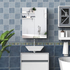 HOMCOM - Armoire à pharmacie murale de salle de bain avec miroir et rangement - lilas clair-Étagère intérieure réglable répondant à vos divers besoins de rangement   