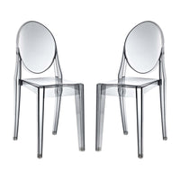 Modway - Casper Chaises de salle à manger Ensemble de 2 - Smoke-Pour un usage extérieur