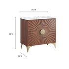 Modway - Daylight 36" Vanette de salle de bain - Noyer blanc-Bois massif de manguier