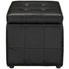 Modway - Volt Entreposage Vinyle rembourré Ottoman - Noir-Pieds en bois