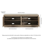 Hudson&Canal - Meuble TV Presque pour téléviseurs jusqu'à 75" - Chêne gris vieilli-Dimensions du produit : 15,75" L x 68" l x 24" H