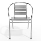 Flash Furniture – Chaise empilable commerciale avec dossier à 3 traverses, int/ext, haute durabilité, aluminium (TLH1)-Les renforts transversaux offrent une stabilité supplémentaire