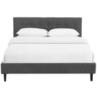 Modway - Linnea Tissu Lit Queen, Gris-Capsules de pied non marquées