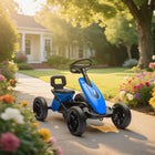 Qaba - Kart à pédales pour enfants avec roues EVA silencieuses - bleu-Commandes à pédale faciles permettant aux enfants d’avancer ou de reculer en toute confiance 