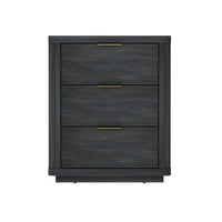 Manhattan Comfort - Table de nuit moderne Evelyn 20" à 3 tiroirs - Gris charbon-Table de nuit moderne pour chambre et salon