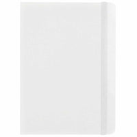 JAM Paper - Carnet de notes moyen à couverture rigide avec élastique - 100 feuilles lignées - 5" x 7" - Blanc-Couleur : blanc | Soyez élégant et organisé avec un carnet de notes colouré.