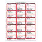 Geographics - Étiquettes D'adresseà bordure rouge - 90 Pqt-30 étiquettes par feuille, 3 feuilles par paquet