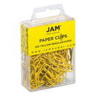 JAM Paper - Trombones standard colourés - 1 pouce - jaunes - paquet de 100-Taille : 1 pouce (standard/régulier) | Gardez vos piles de papier organisées avec des trombones colourés