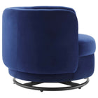 Modway - Relish Performance Velvet Chaise pivotante - Marine noire-Tissu résistant aux taches durable