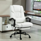 Vinsetto - Chaise de bureau de massage avec vibrations 6 points et repose-pieds - blanc-Dossier incurvé et assise épaisse rembourrée pour un soutien supplémentaire