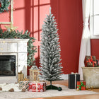 HOMCOM - Sapin de Noël artificiel floqué de neige de 5pi branches réalistes-Conception floquée de neige pour les faire ressembler à de la neige et créer une atmosphère hivernale sans avoir à nettoyer un tas de dégâts -Conception de construction/section de charnière pour une installation rapide  