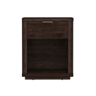 Manhattan Comfort - Table de nuit moderne Evelyn 20" à 1 tiroir - Marron-Table de nuit moderne pour chambre et salon