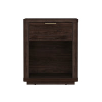 Manhattan Comfort - Table de nuit moderne Evelyn 20" à 1 tiroir - Marron-Table de nuit moderne pour chambre et salon