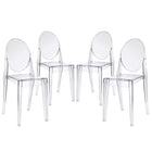 Modway - Casper Chaises de salle à manger Ensemble de 4 - Clair-Pour un usage extérieur