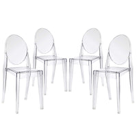 Modway - Casper Chaises de salle à manger Ensemble de 4 - Clair-Pour un usage extérieur