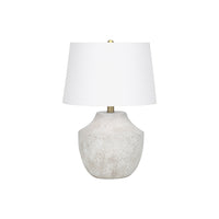 Monarch Specialties - Luminaire - 20 po H Lampe De Table - Béton Crème - Abat-Jour Ivoire / Crème - Moderne-Apportez un style moderne à votre espace de vie avec cette lampe de table de 20 pouces de haut, dotée d'une base classique en forme d'urne avec une finition texturée en béton crème, d'un abat-jour tambour effilé en lin ivoire et d'un fleuron doré sur le dessus