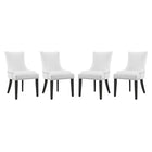 Modway - Marquis Imitation cuir Chaise à manger Ensemble de 4 - Blanc-Fauteuil d’appoint moderne élégant