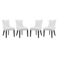 Modway - Marquis Imitation cuir Chaise à manger Ensemble de 4 - Blanc-Fauteuil d’appoint moderne élégant
