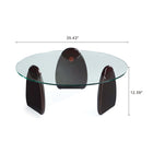 Manhattan Comfort - Ensemble de 2 tables basse et d’appoint Artesia Modern Glam - Noyer foncé-Caractéristiques Base contemporaine en bois massif noyer foncé