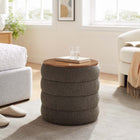 Modway - Mezzo Manche Tissu Boucle Ottoman de stockage - Caillou-Rembourrage en mousse dense