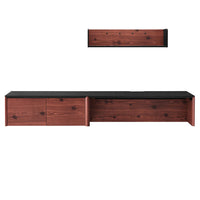 Modway - Kinetic Support mural de 49" Bureau avec armoire et tablette - Black Cherry-Bureau, armoire et tablette murales