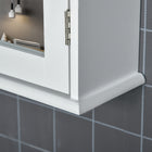 Kleankin - Armoire de salle de bain murale avec miroir et étagères - blanc-Design élégant avec poignées argentées pour renforcer l’élégance 