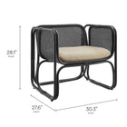 Modway - Ellis Rotin naturel Fauteuil d’accent - Noir-Coussin en mousse inclus