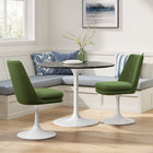 Modway - Lippa Salle à manger pivotante Performance Velvet Fauteuil d’appoint - Vert mousse blanche-Légèrement penché en arrière