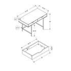 Monarch Specialties - 7569 Bureau 48 po L - Naturel/Metal Blanc-Dimensions du produit: 47,25 pouces L x 23,75 pouces L x 30 pouces H