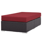 Modway - Convene Terrasse extérieure Tissu Ottoman rectangulaire in Espresso Rouge-Résistance à l’eau et aux UV