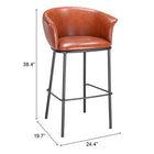 Zuo - Garston Tabouret de bar - Brun-6
