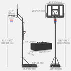 Soozier – Panier de basketball portatif avec panneau de 43 po et base remplissable-Comprend un sac de lest gratuit, pouvant contenir jusqu'à 66 lb (30 kg) de sable (sans remplissage) 
