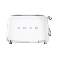 SMEG - Grille-pain 4 tranches 4x4 - blanc-6 niveaux de grillage différents pour de meilleurs résultats ; fonction de décongélation ; fonction de réchauffage ; fonction bagel pour griller uniquement un côté de la tranche.