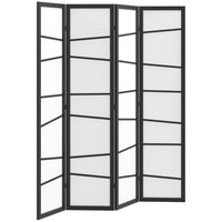 HOMCOM - Paravent autoportant à 4 panneaux - blanc-Transformez facilement votre espace de vie avec notre séparateur de pièce pliant à quatre panneaux  
