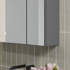 Kleankin - Armoire à pharmacie murale avec miroir - 28 po l x 24 po P - gris-Matériau : MDF, Verre 