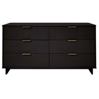Manhattan Comfort - Granville commode moderne double large de 55,04 po - noir-Moderne-contemporain avec une touche de glamour - grande commode double pour chambre