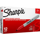 Sharpie - Marqueurs permanents - pointe fine - rouge - paquet de 12-Marqueur permanent de genre stylo à pointe fine